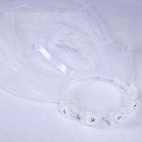 Diadema De Princesa Para Niñas Con Dos Capas De Tules Y Florales Encaje Estilo De Encaje Para Bodas Y Fiestas - details 3
