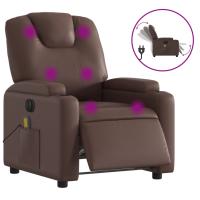 vidaXL Sillón de masaje reclinable eléctrico cuero sintético Negro, Crema, Marrón Sillon Dormitorio Sillon Comodos Silla Relax Sillón Sofá - details 0