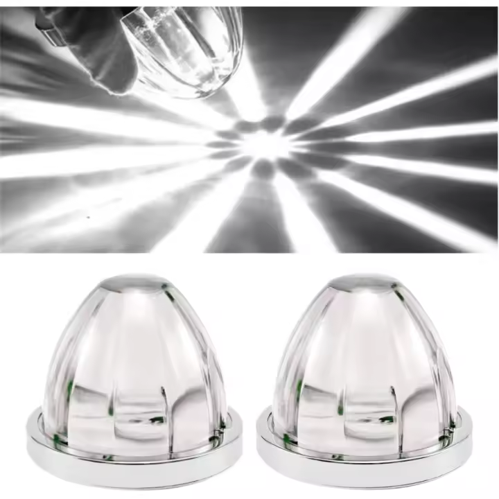 2 luces LED de sandía para semirremolque, luces de posición laterales, luces de rueda incandescentes, soporte de luces de sandía, piezas de vidrio de sandía para mayor visibilidad y seguridad (blanco) - 1