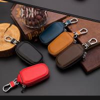 Cubierta Para Llaves De Coche Organizador De Llaves De Cuero Genuino Para Hombres Y Mujeres Monedero Para Llaves Con Cierre De Cremallera Tamaño 14x5x3CM - details 1