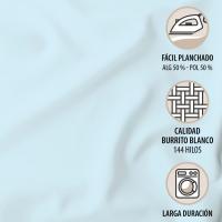 Burrito Blanco Juego Sábanas 50% Algodón Sabanas Hosteleras Gris: Suavidad, Facilidad de Planchado y Estilo. - details 4
