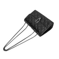 Bolso Bandolera Cuero PU Negro Gran Capacidad Moderno Elegant Bolso de Cadena Versáril para Viajes Diarios Bloque en Y Cuadrícula Rombo Tamaño Libre W - details 1