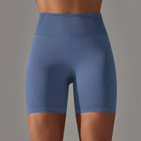 Shorts De Yoga De Cintura Alta Con Control De Abdomen Leggings De Fitness Con Rayas Resistentes Al Agachamiento Shorts De Entrenamiento Sin Costuras - details 5