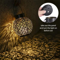 Lámpara Colgante Solar LED De Hierro Fundido Hueco Proyección Impermeable Para Jardín Exterior Decoración Artística De Venta Por Unidad - details 4