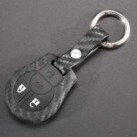 Carcasa De Llave De Coche De Silicona Con Patrón De Fibra De Carbono 2/3/4 Botones Para Nissan Juke Micra Qashqai Porta Llaves - details 2