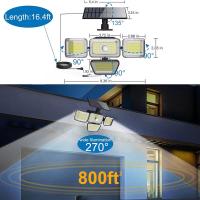 Luces Solares Con 278LEDs 4 Cabezas Ajustables Y 3 Modos De Iluminación IP65 Impermeables Para Seguridad Exterior Jardín - details 8