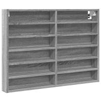 vidaXL Vitrina de madera ingeniería 80x8,5x58 cm Blanco, Negro, Roble Sonoma Mueble Almacenaje Estantería para Oficina, Estudio, Dormitorio Estantería/Librería/ mueble de Almacenamiento - details 6