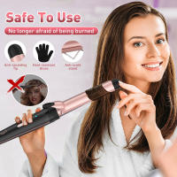 Juego De Rizador De Pelo Con Barra Larga 5 En 1 Cerámica Para Pelo Largo/Mediocero Incluye 2 Clips Control Digital Temporizador Anti Escaldón - details 4