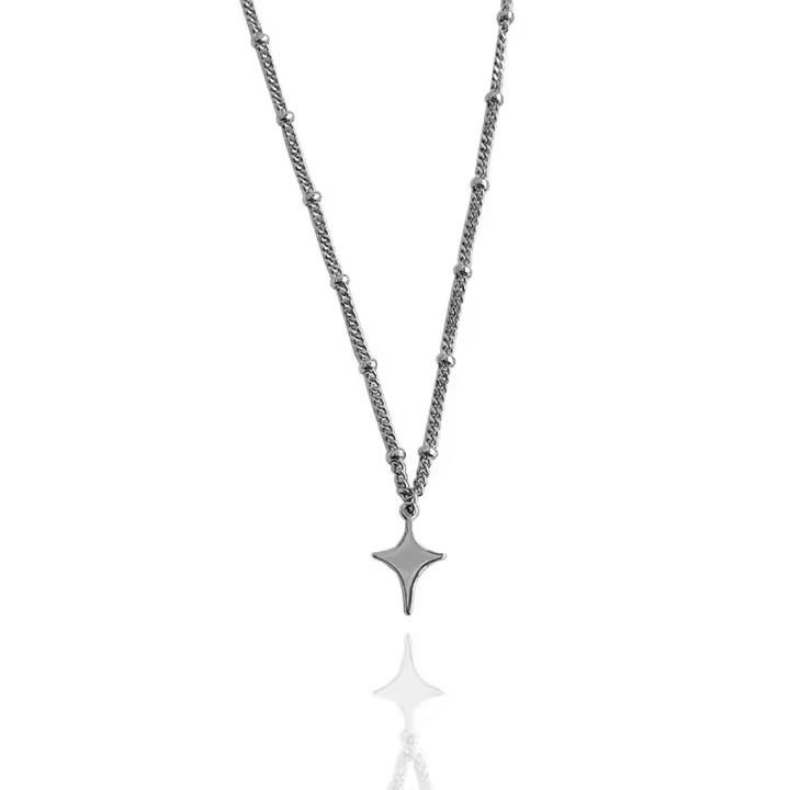 Collar De Estrella Cuatro Puntos Para Mujer Estilo Sencillo Y Moderno Collar De Clavícula Para Suéter Joyería De Lujo Simplicidad - 1