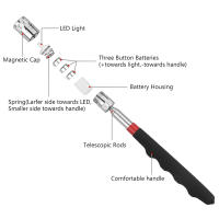 Herramienta De Recogida Magnética Telescopica Ajustable 1Pc Con Luz LED Mango Largo Agarre Magnético Telescópico Para Inspección Y Uso Doméstico - details 5