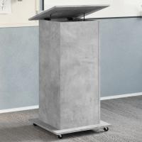 vidaXL Atril con ruedas y cajón madera ingeniería hormigón 55x55x107cm en color Gris hormigón/Negro/Gris sonoma y más - details 0