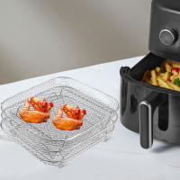 Rack De Air Fryer De 3 Capas Acero Inoxidable Accesorios Para Horno Y Barbacoa Herramientas De Cocina Para Casa - details 8