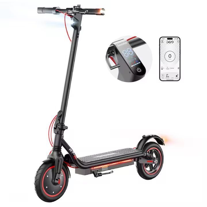 Patinete Eléctrico iScooter W7, Motor de 350W, Batería de 42V 7.8AH, Neumático de 8.5 Pulgadas, Velocidad Máxima de 35 km/h, Autonomía de 30 km, Freno de Disco, Doble Absorción de Impactos, Control por APP - 1