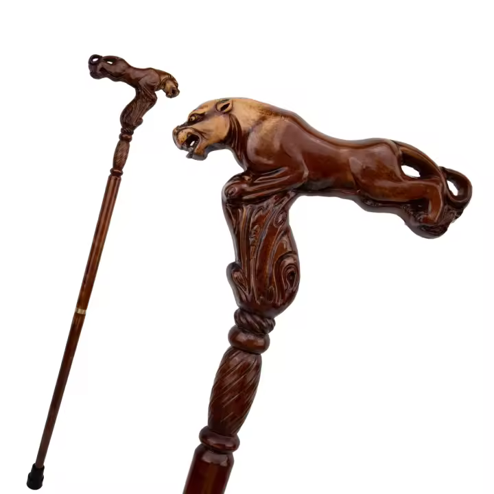 Bastón De Madera De Leopardo Marrón Para Moda Decorativo De Vampire Cospaly Fiesta Mace Varita Halloween Crosier 93cm - 1
