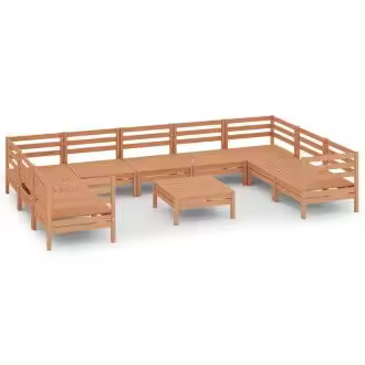 VIDAXL 3083542 set de muebles para jardín de 10 piezas fabricado en madera de pino maciza con acabado en marrón miel vida xl - 1