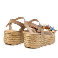 Sandalias plataforma mujer PORRONET 3039-010 SANDALIA CUÑA PLATAFORMA FRUTAS TAUPE 32122 24V - details 1
