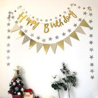 Bandera Dorada Y Plateada De Papel Para Decoración De Fiestas Y Bodas DIY Glitter Bunting Banner Para Eventos En Casa - details 7