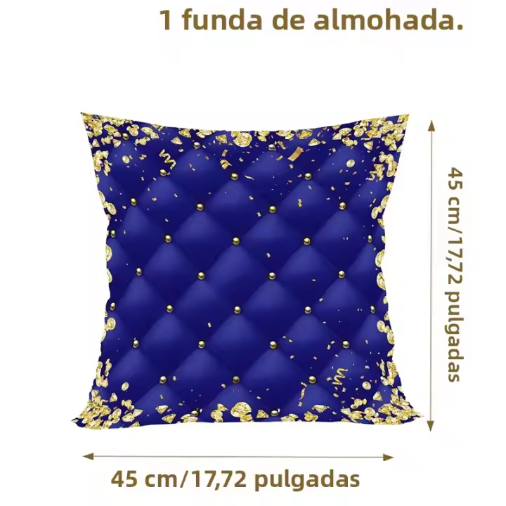 Funda De Cojín Suave De 45cm a Cuadros Decorativa Sin Relleno Para Decoración De Habitaciones Y Salones En Casa - 1