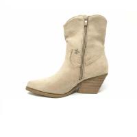 Botines de Mujer, Cowboy, Invierno 2024, Tacón Medio, Marrones, Beige, Camperas casual, Moda Joven - details 3