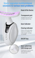Nuevo producto instrumento de belleza para el cuello masaje vibratorio instrumento de patrón de cuello plancha pequeña para levantar y tensar el cuello y la cara con luz de color importada en belleza blanca - details 3