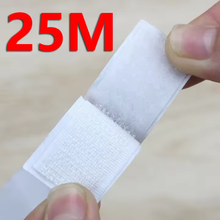 Cinta Adhesiva De Velcro De Nylon Fuerte 25 Metros Autoadhesiva Para DIY Manualidades Con Pegamento Para Bolsas Y Ropa - 1