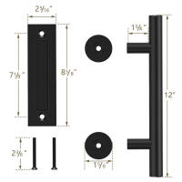 Manija De Puerta Sliding Barn KAK De 12 Pulgadas Para Armario Interior Hebilla De Madera Acero Inoxidable Electroplazcado - details 11