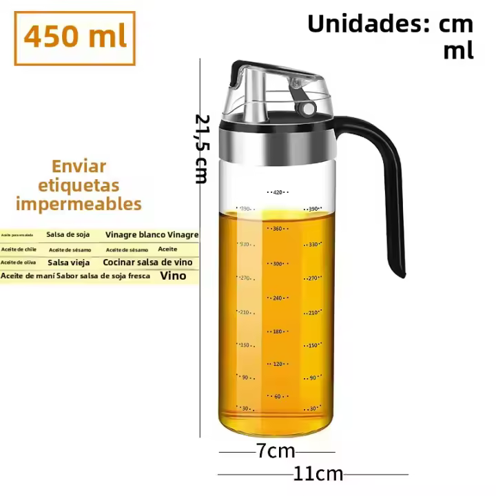 Botella De Condimento Para Cocina Dispensador De Salsa Botellas De Vidrio Para Almacenamiento De Especias Aceite Vinagre Herramientas Creativas Para La Cocina - 1