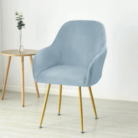 Funda De Silla De Velours Suave Cubierta Elástica De Spandex Para Silla De Armario Alto Adecuada Para Oficina Hotel Boda Sala De Estar - details 25