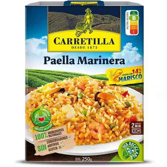 Carretilla Paella Marinera 10 Unidades 250GR 14% Marisco 100% Natural Sin Conservadores Sin Aditivos Sin Gluten - 1