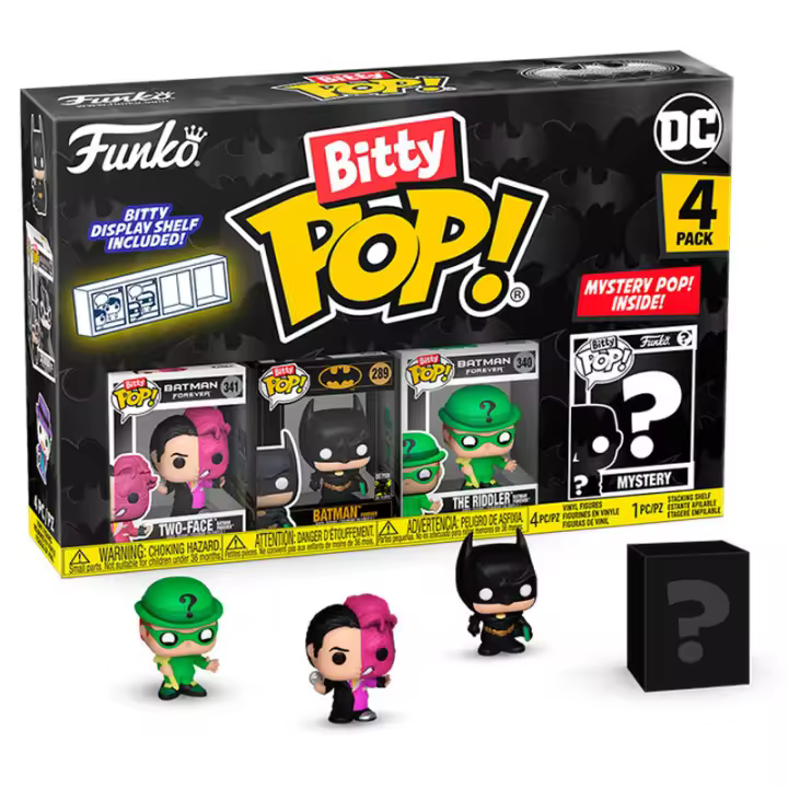 Blister 4 figuras Bitty POP DC Comics Batman 85th Anniversary Two-FaceFigura  Coleccionable - Idea de Regalo- Mercancia Oficial - Juguetes para Niños y Adultos - Movies Fans - Muñeco para Coleccionistas y Exposición - 1