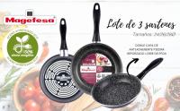 Magefesa K2 Gransasso set de 3 sartenes 24/26/28cm. Exterior gris, antiadherente bicapa efecto piedra, aptas para todo tipo de cocinas, especial inducción. Hasta 50% de ahorro energético. - details 2