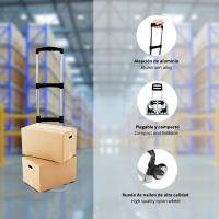 LUTODY - Carretilla transportadora de metal, Con 2 ruedas, Resistente, Ligero, Carro compacto para llevar mercancía, Mensajería, Tranportar bultos, Cajas, Compras - details 1