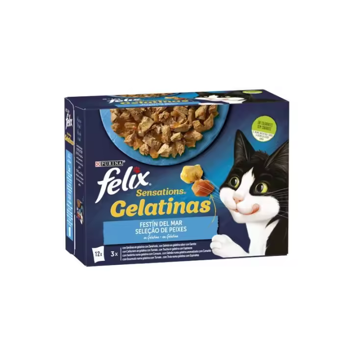 Felix Sensations Sobres En Gelatina Festín del Mar 12 X 85Gr - 1