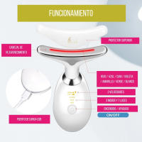 MISTIK | Kit Masajeador 7 Colores Rejuvenecimiento Facial Papada Arrugas Piel Antienvejecimiento Hidratacion Incluye Serum Retinol y 10 Parches Ojeras Colageno Acne Belleza Mujer Cara Cuello Papada Terapia EMS Vibracion Led Mistik Beauty Madrid - details 1