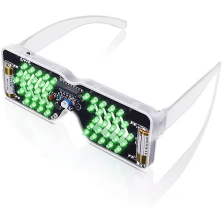 Kit de producción de gafas emisoras de luz LED controladas por voz Piezas electrónicas con destellos LED Divertido kit de producción para práctica de soldadura DIY - 1