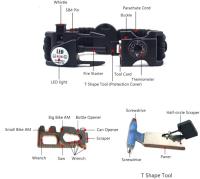 Pulsera de supervivencia 2 en 1, cuerda de paracaídas de 7 núcleos, equipo de pulsera deportiva de emergencia, brújula impermeable, luz SOS, termómetro, silbato de rescate, encendedor - details 0