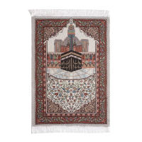 Carpetas De Adoración Hui Alfombra De Oración Arábiga Tejida Máquina Lavable Alfombra De Rodar Para Interior Casa Hotel - details 4