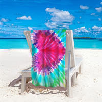 Nueva toalla de playa con estampado tie-dye, toalla de baño absorbente para vacaciones en la playa. - details 3
