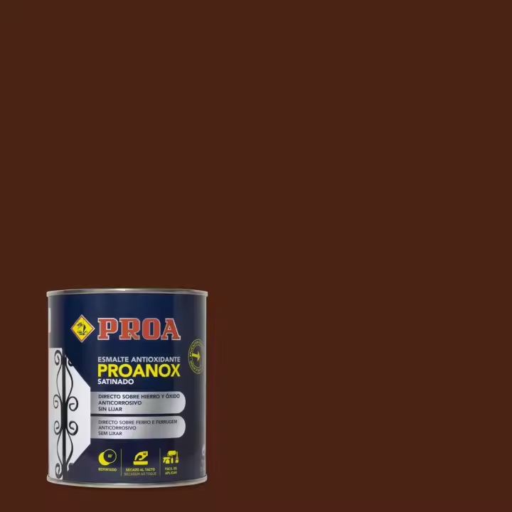 Esmalte antioxidante directo sobre óxido. SATINADO. 750 ML. Pintar sobre hierro y óxido sin necesidad de imprimación. PROANOX. - 1