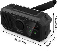 Radio de manivela de Energía Solar, Radio de Emergencia Portátil, de manivela Solar, with LED interior, Am/FM/NOAA with Pilas, Portátil Supervivencia para Viajes, Camping, Senderi - details 2