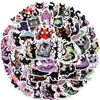 50PCS Pegatinas De Gato Negro Aesthetic Y Resistente Al Agua Para Botella De Agua Portátil Skateboard Y Teléfono Móvil - details 3