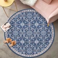 VIKAMA Alfombra Redonda De Cristal Pile Estilo Étnico Vintage Lavable Resistente Al Polvo Non-slip Para Hotel Habitación Dormitorio Sala De Estar - details 0