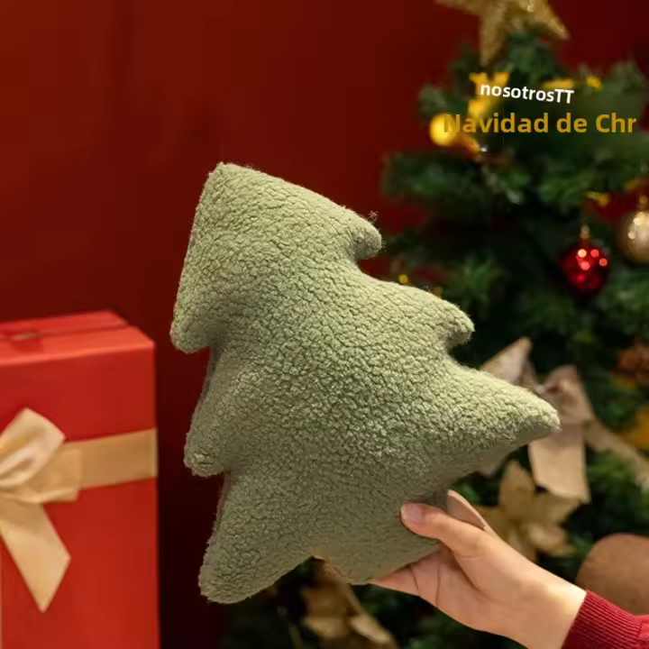 Cojín De Navidad Arbolillo Suave Y Grueso Decoración De Sofá Para Fiesta Navideña Regalo Decoración De Casa Con Peluche De Árbol De Navidad - 1