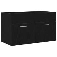 Gabinete de lavabo para baño vidaXL negro roble 80x38,5x46 cm de madera - details 1