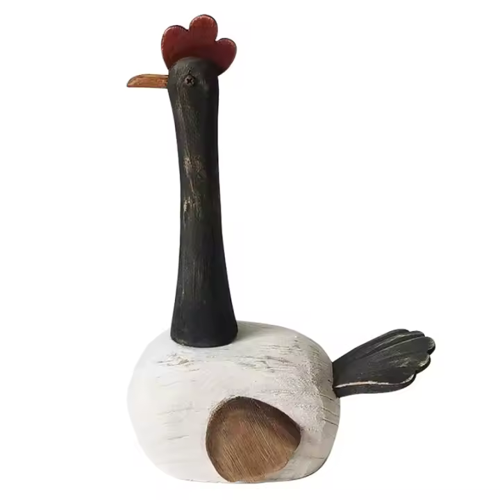 ORIGEN Home Decor - Figura Gallina  Figuras | Animales Blanco - 22x8x14 cm 30138 - 1