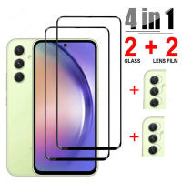 Protector De Pantalla De Vidrio Templado 4en1 Para Samsung Galaxy A54 A34 A14 A53 5G A12 A13 A32 4G A52s A52 A33 - Anti-Arrugas Resistente Al Agua - details 0