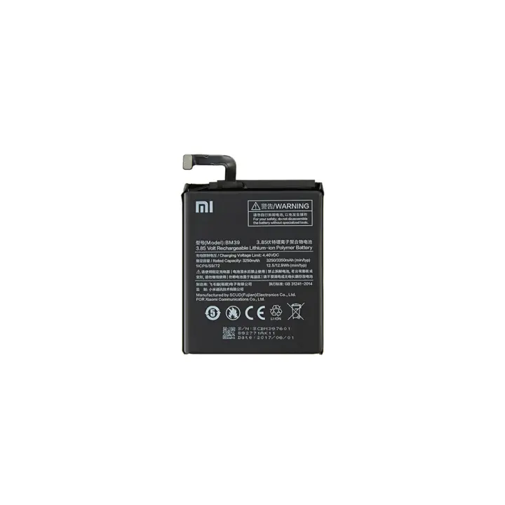 Batería original BM39 para Xiaomi Mi6 - Capacidad 3250mAh ⋆ Envío desde España ⋆ Producto práctico y funcional ⋆ Buen rendimiento ⋆ Diseño moderno y compacto - 1