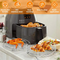 Rack De Acero Inoxidable Para Air Fryer Bandeja Y Soporte De Vapor Herramientas De Cocina Accesorios Para Horno BBQ Asador - details 0