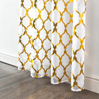 2 Piezas De Cortinas Sheer Con Patrón Geométrico Para Decoración De Sala De Estar Y Dormitorio Material De Poliéster 100% - details 2