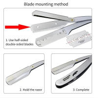 Cuchilla De Afeitar Recta 1pc Acero Inoxidable Profesional Para Barbear Y Afeitar Manual Herramienta De Afeitar Para Hombres - details 3